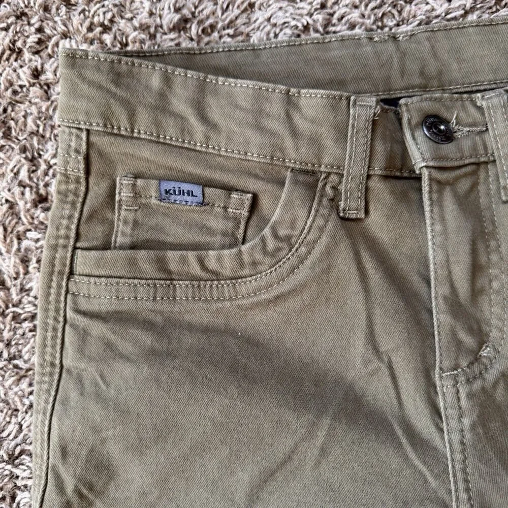 Kuhl Kontour Skinny Jeans Olive Green Women's 4 Reg Hiking Outdoors Tie Waist - Picture 8 of 13